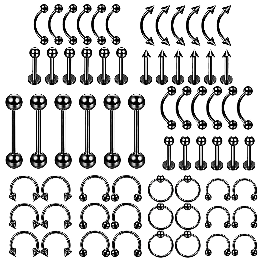 Body Jewelry Nipple Rings - 6 Stück profession elles Piercing-Kit Edelstahl