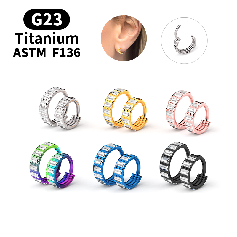 Body Jewelry Nipple Rings - G23 Titan Zirkon Klappbarer Segment-Nasenring, Brustwarzen-Clicker,