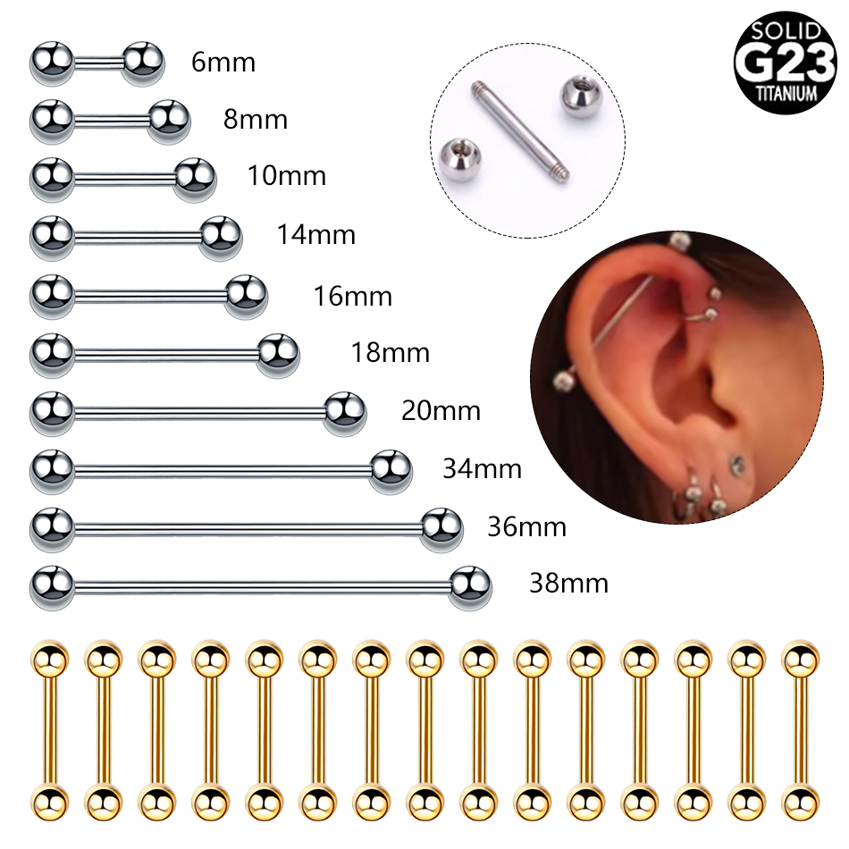 Body Jewelry Nipple Rings - 1/5PCS Titan Außengewinde Zunge Helix Piercing