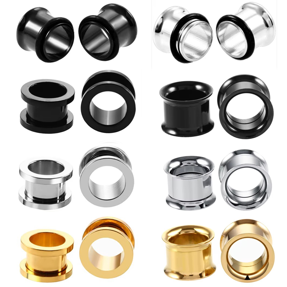 Body Jewelry Tunnels - 1 Paar Edelstahl-Ohrstöpsel, Tunnel, Fleisch, Ohrring,