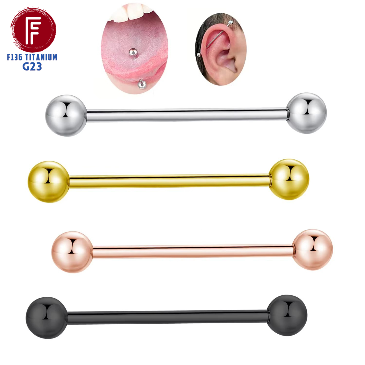 Body Jewelry Nipple Rings - ASTM F136 Titan Piercing Barbell Kugeln