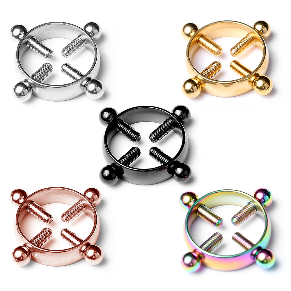 Body Jewelry Nipple Rings - 1 Paar Kreuz-Nippelklemmen aus Edelstahl –