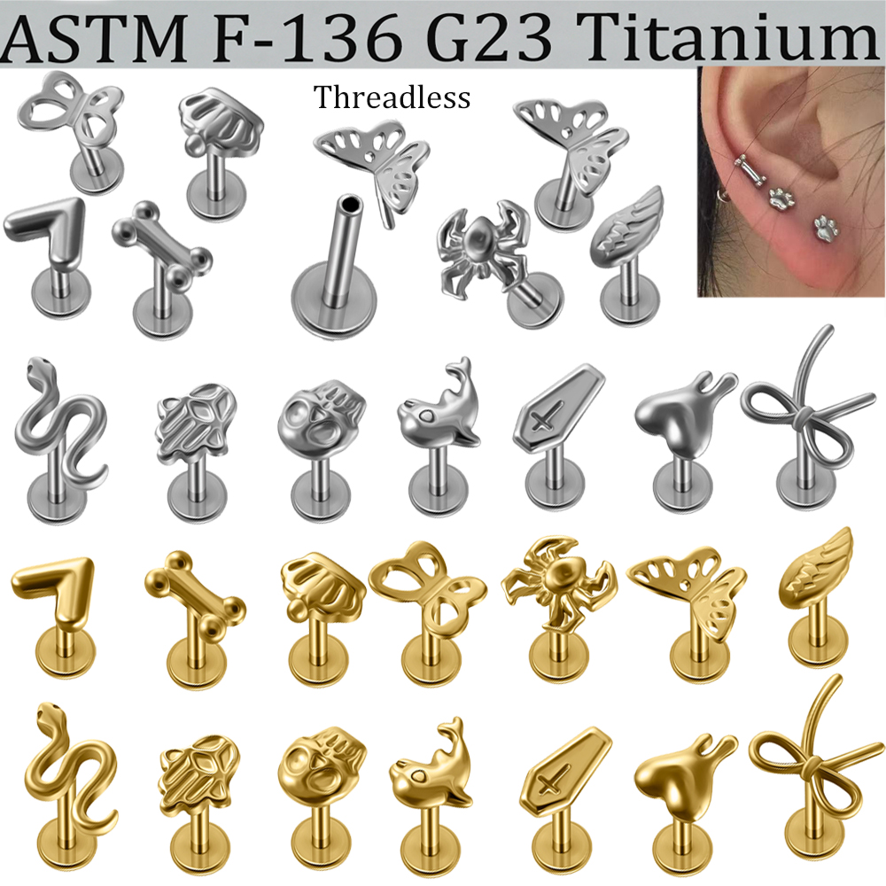 Body Jewelry Etc - 2/1 Stücke G23 Solide Titan Threadless