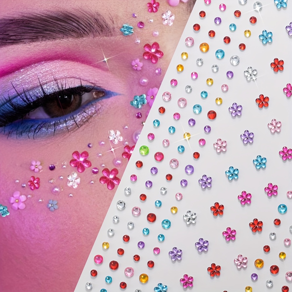1 Bogen bunter, glänzender Str – Body Jewelry Stickers Bewertung und Preis