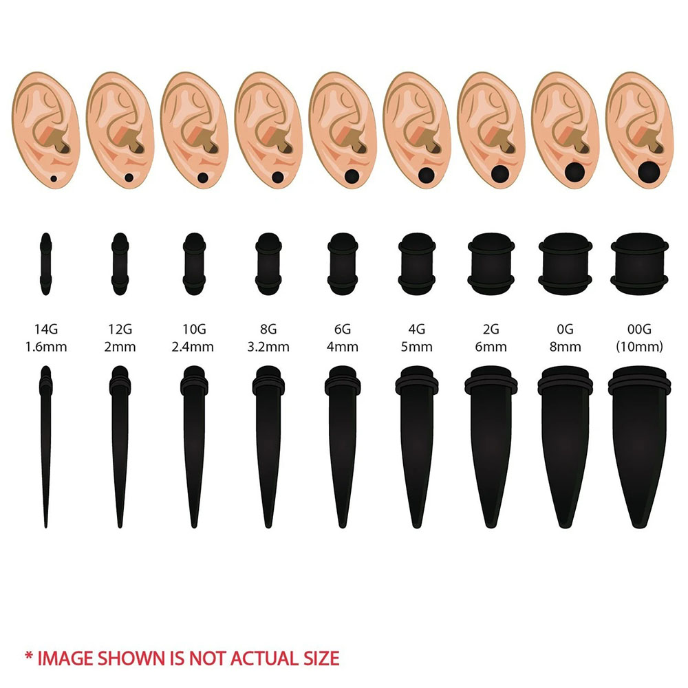 1 Set Ohrkegel-Set, schwarze O – Body Jewelry Tunnels Bewertung und Preis