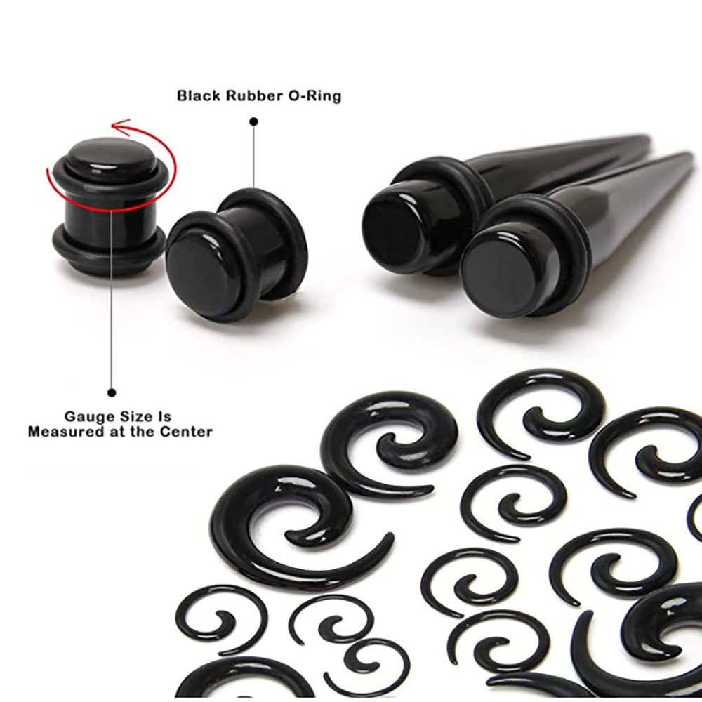 1 Set Ohrkegel-Set, schwarze O – Body Jewelry Tunnels Bewertung und Preis