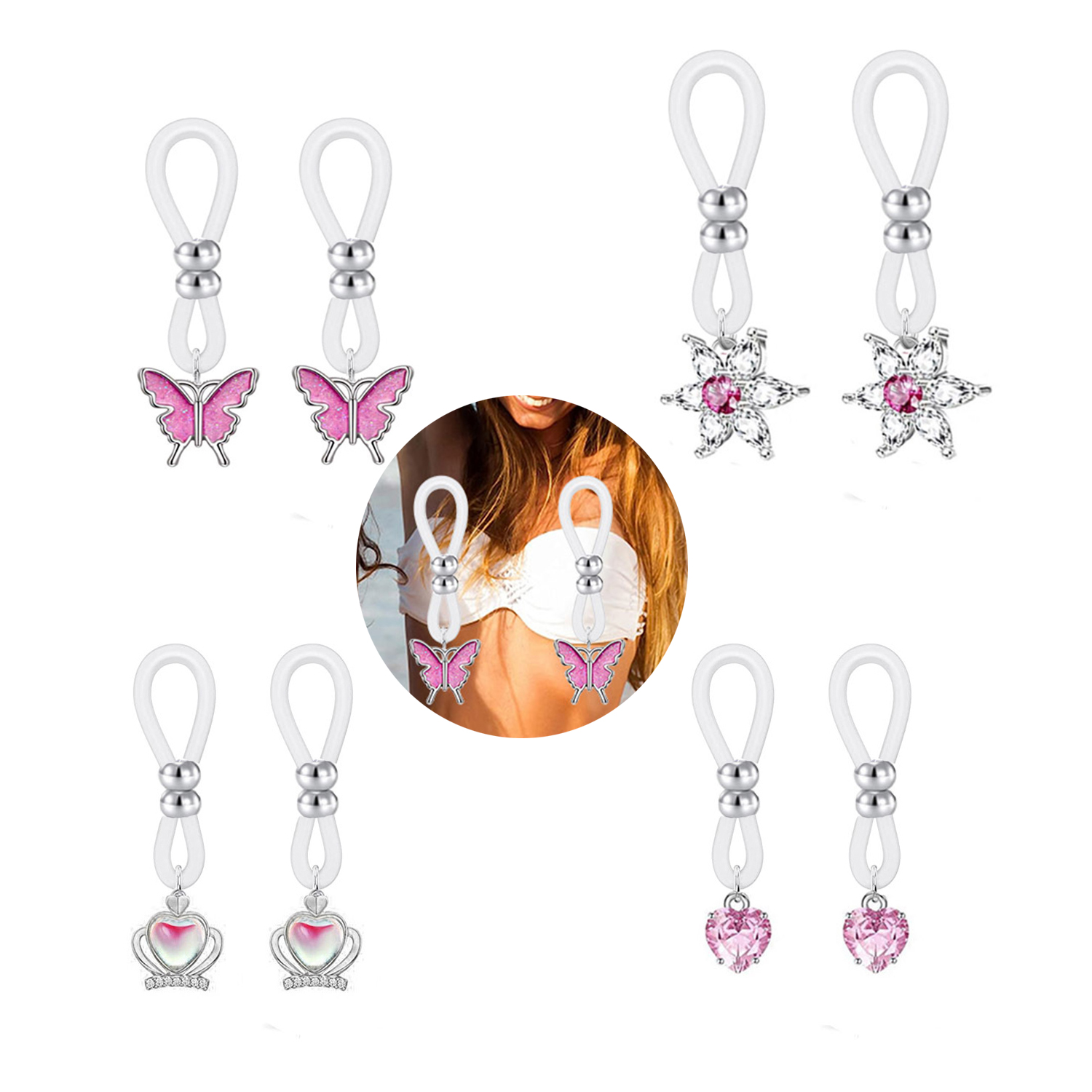 Legierung Silikon Schmetterlin – Body Jewelry Nipple Rings Bewertung und Preis