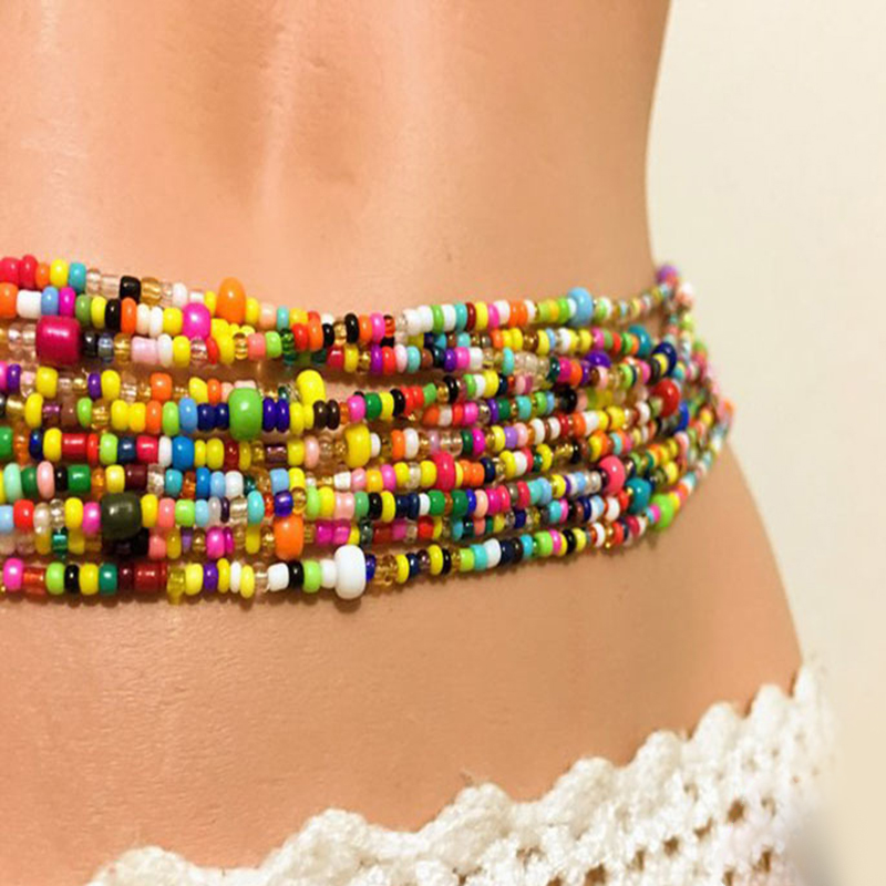 Frauen geschichteten Perlen Ba – Body Jewelry Women Bewertung und Preis