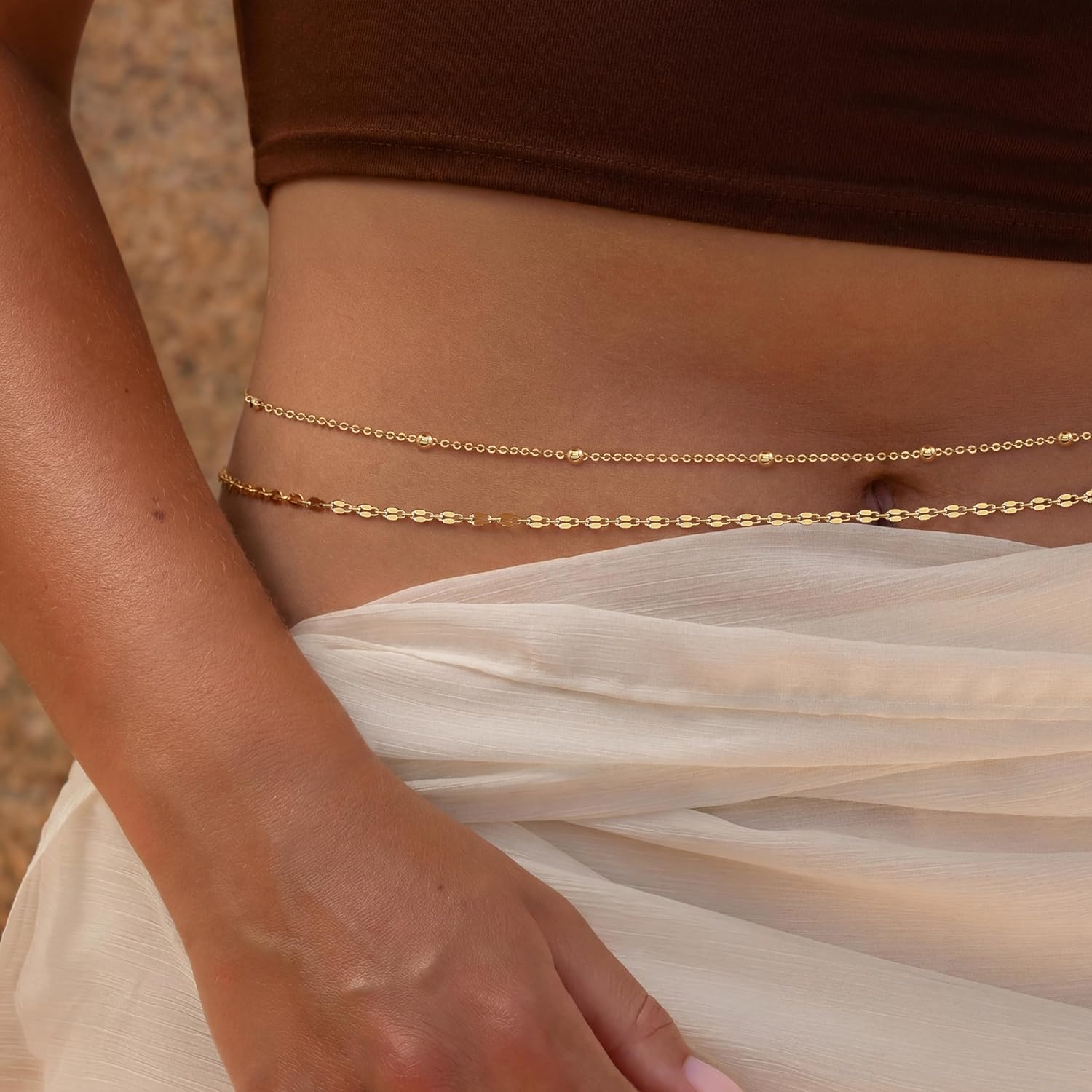 14K Vergoldete Taillenkette fü – Body Jewelry Women Bewertung und Preis